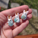 Tiny White Bunny -  Amazonite