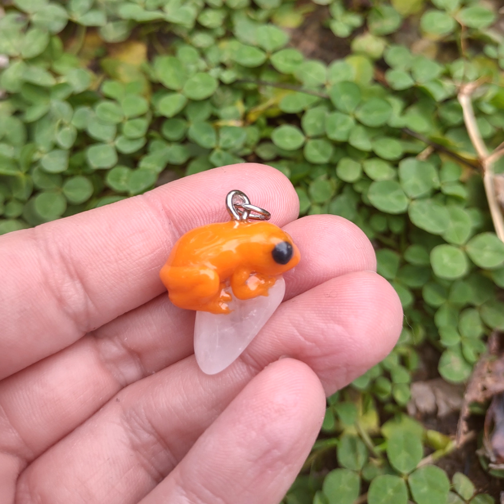 Pumpkin toadlet quartz gemstone guardians