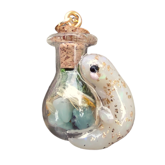 Opal Lizard Spell Bottle