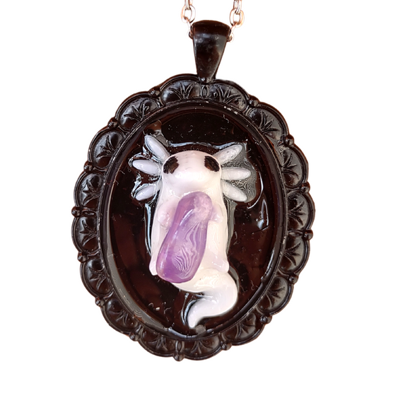 Ghost Axolotl Amulet