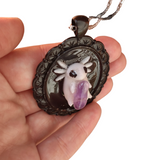 Ghost Axolotl Amulet