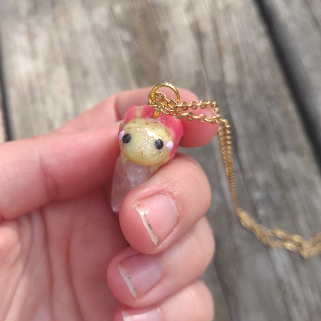 Cute Kawaii Miniature Axolotl Charm Polymer Clay Jewlery, Gifts, Charms 