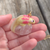 Gold Axolotl - Rose Quartz