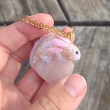 Opal Axolotl - Rose Quartz