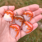 Orange Newt Necklace - Quartz