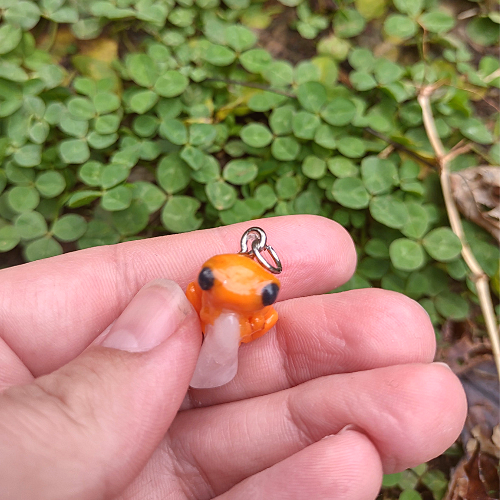 Pumpkin toadlet quartz gemstone guardians