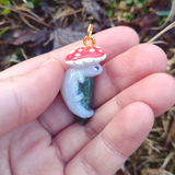 Mushroom Lizard - Moss Agate