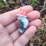 Mushroom Lizard - Moss Agate