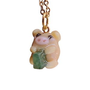 Potato Pig - Green Aventurine