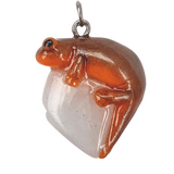 Orange Newt Necklace - Quartz