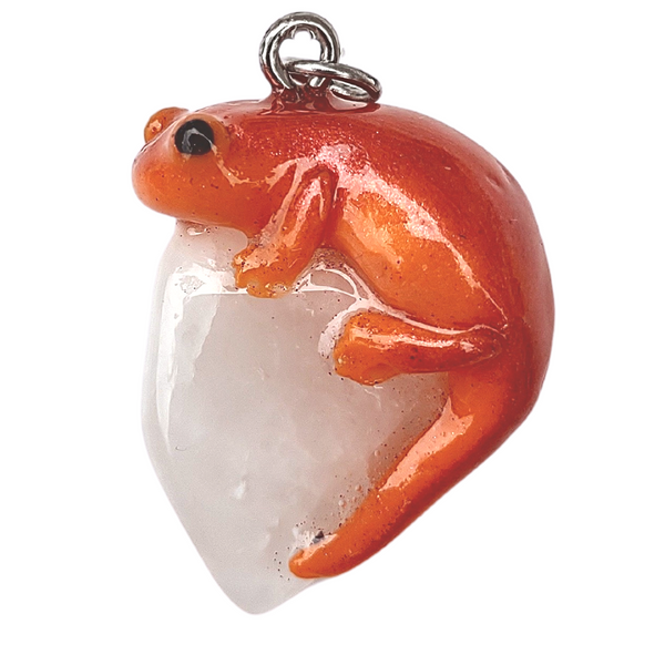 Orange Molch Halskette - Quarz