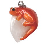 Orange Newt Necklace - Quartz